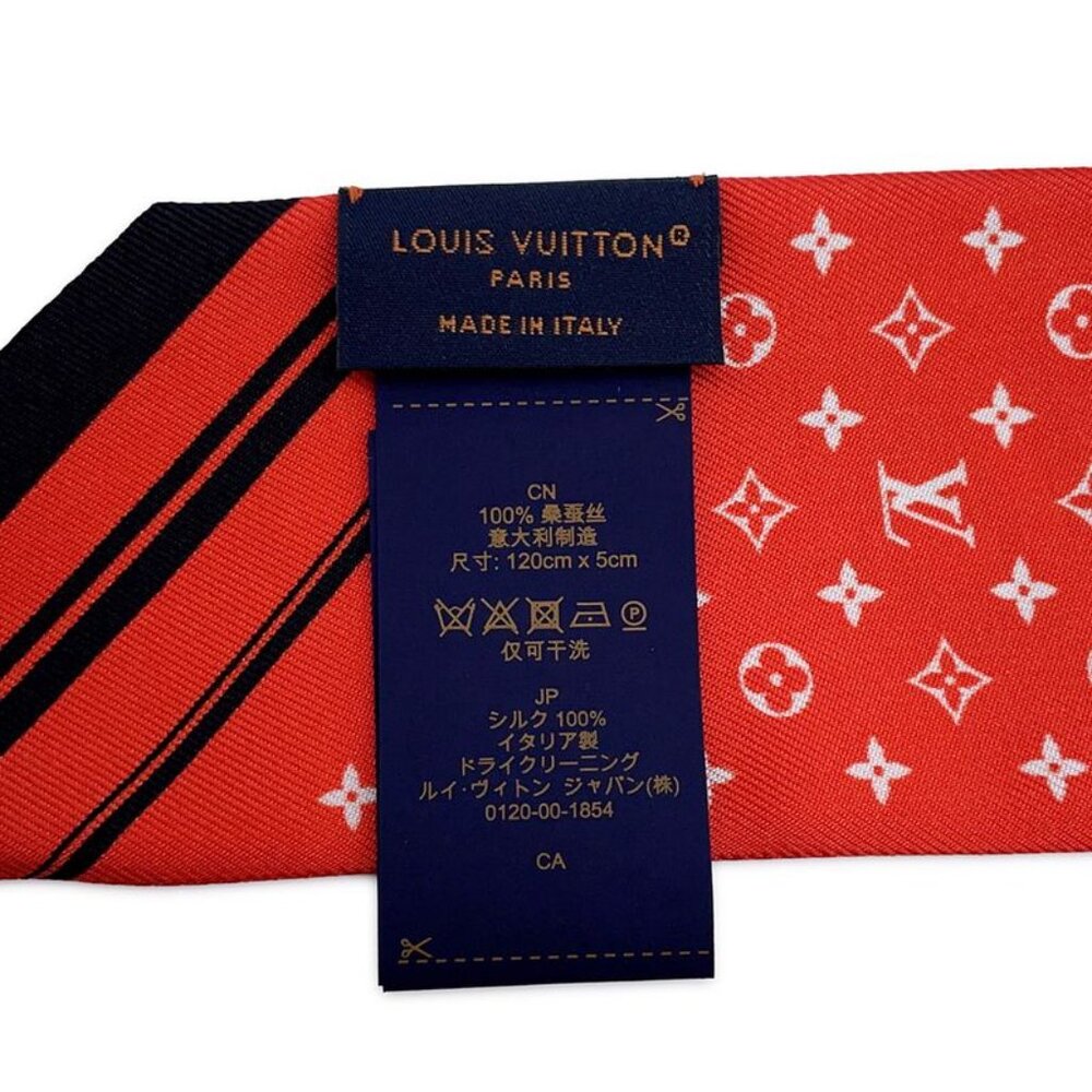 Louis Vuitton Scarf Bandeau BB Sarah Bandana Silk Vermilion - Picture 5 of 6
